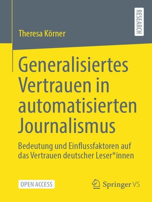cover image of Generalisiertes Vertrauen in automatisierten Journalismus